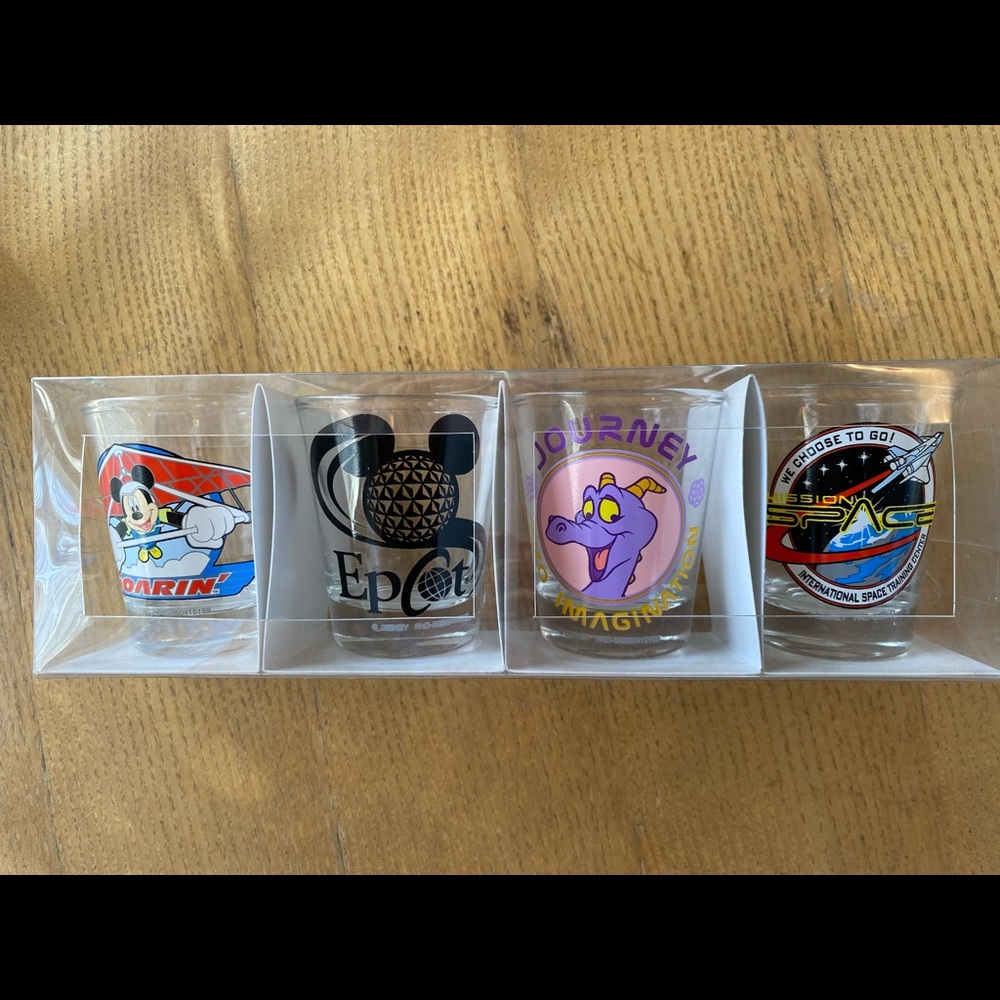 Disney World Epcot Attractions Mini Shot Glass Set